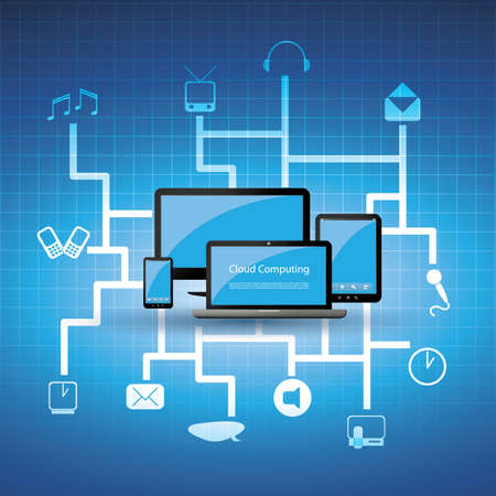 Cloud computing conceptのイラスト素材