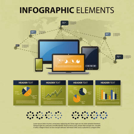 Vector set of infographic elementsのイラスト素材
