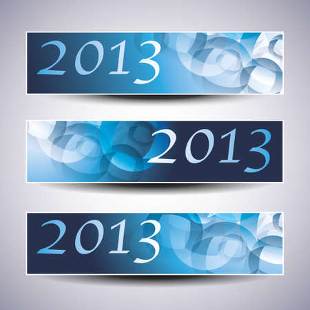 Set of horizontal Christmas, New Year bannersのイラスト素材