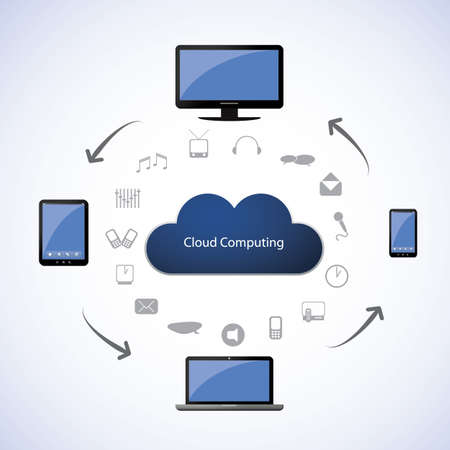 Cloud computing conceptのイラスト素材