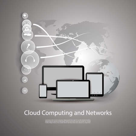 Cloud Computing and Networks Conceptのイラスト素材