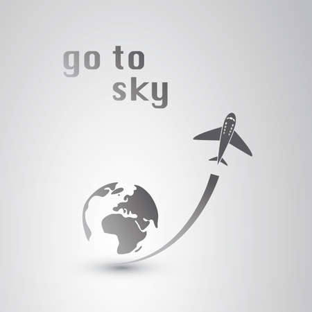 Go to Sky - Airplane Icon のイラスト素材