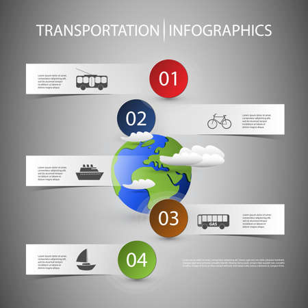 Infographic Design with Transportation Iconsのイラスト素材