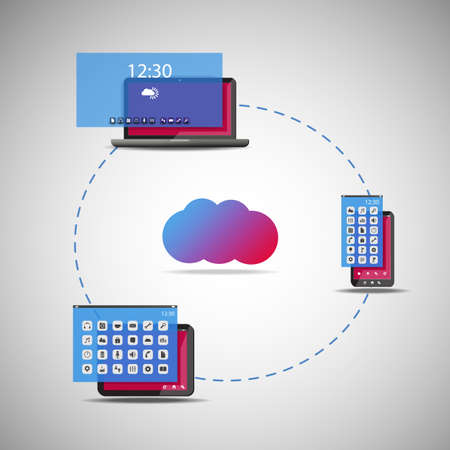 Cloud Computing Concept - Vector Illustrationのイラスト素材