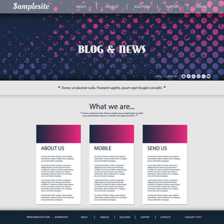 Website Template - Blog, Business, Newsのイラスト素材