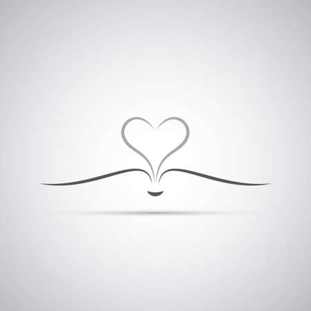 Book With Open Pages Forming a Heart - Icon Designのイラスト素材