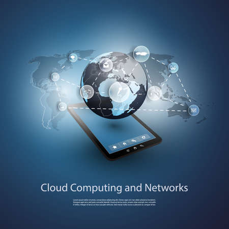Global Networks, Cloud Computing - Illustration for Your Businessのイラスト素材