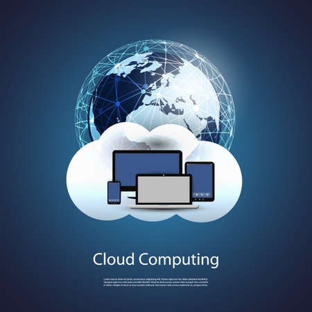 Global Networks, Cloud Computing - Illustration for Your Businessのイラスト素材