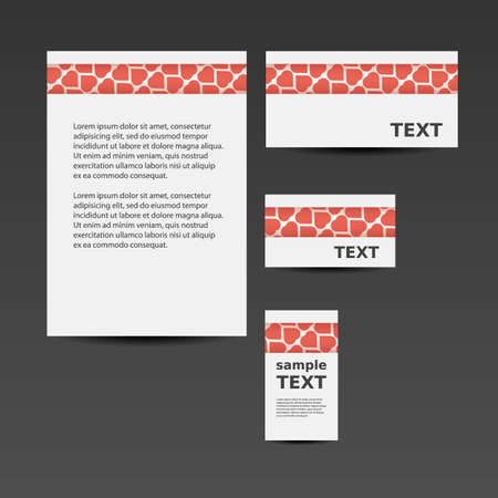Stationery Template, Corporate Image Design with Heartsのイラスト素材