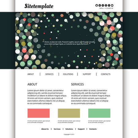 Website Design with Abstract Spiralling Dots Headerのイラスト素材
