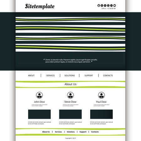 Website Template with Striped Headerのイラスト素材