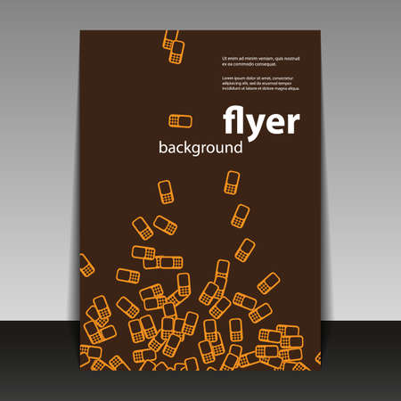 Flyer or Cover Design with Mobile Phone Pattern のイラスト素材