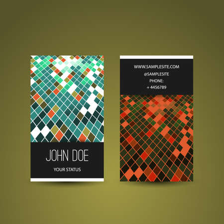 Business Card Design with Checkered Patternのイラスト素材