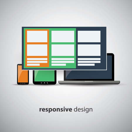 Responsive Web Design Concept - Same Website, Different Sizesのイラスト素材