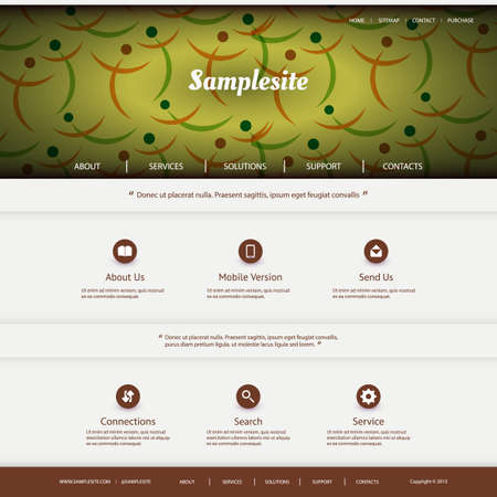 Website Template with Abstract Figures Silhouettesのイラスト素材