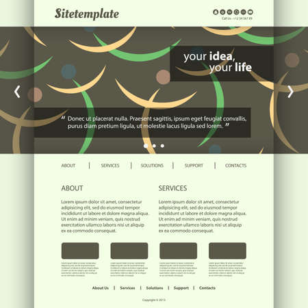 Website Template with Abstract Figures Silhouettesのイラスト素材