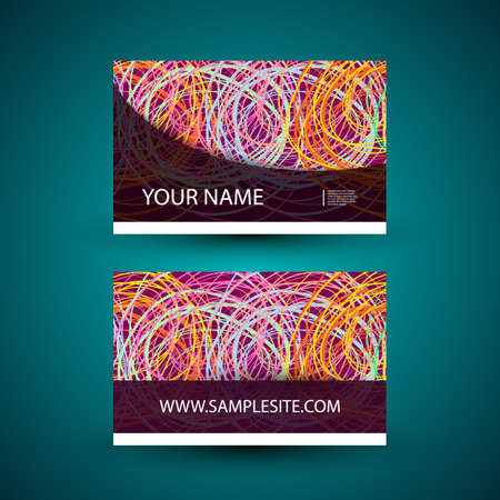Business Card Template with Colorful Doodlingsのイラスト素材