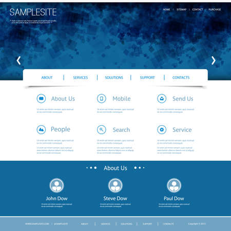Website Template with Abstract Header Designのイラスト素材