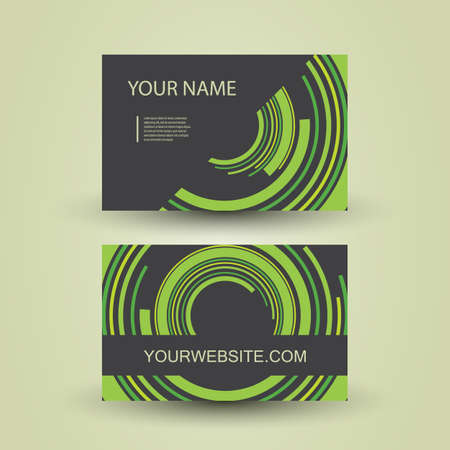 Business Card Design with Green Abstract Patternのイラスト素材
