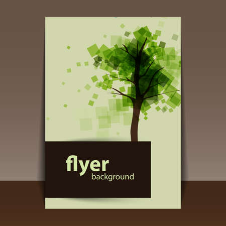 Flyer or Cover Design with Abstract Green Tree Backgroundのイラスト素材