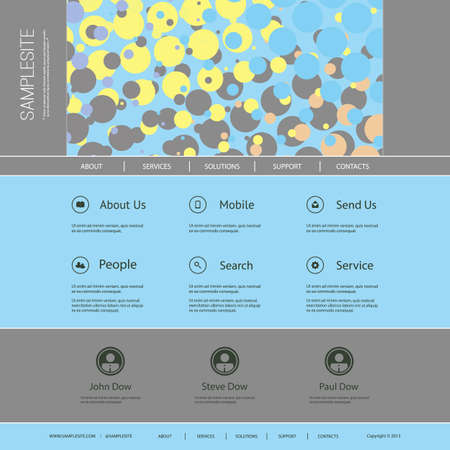 Website Template with Abstract Dotted Backgroundのイラスト素材
