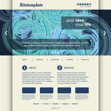 Website Design with Abstract Header Designのイラスト素材