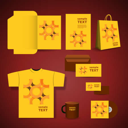 Stationery Template Design, Business Set with Abstract Patternのイラスト素材