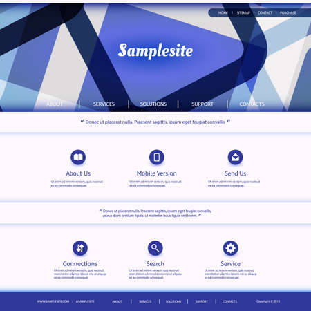 Website Template with Abstract Header Designのイラスト素材