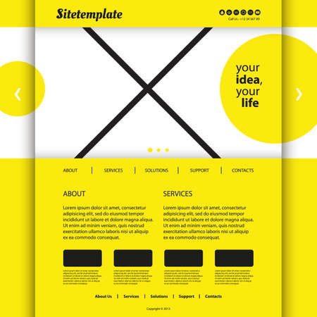 Website Template with Abstract Header Designのイラスト素材