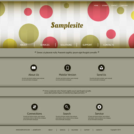Website Template with Colorful Header Designのイラスト素材
