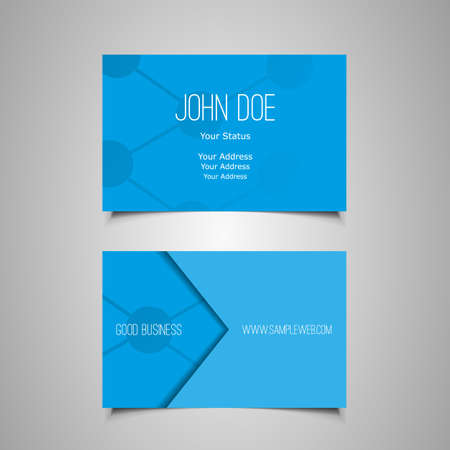 Business Card Template with Abstract Blue Backgroundのイラスト素材