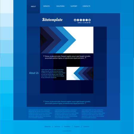 Website Template with Blue Abstract Designのイラスト素材