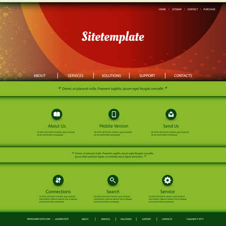 Website Template with Abstract Header Design - Colorful Grungy Patternのイラスト素材