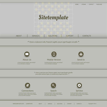 Website Template with Grey Abstract Header Designのイラスト素材
