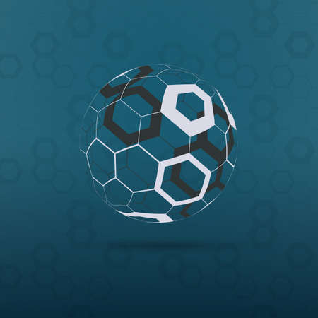 Abstract Transparent Globe Design with Hexagonal Mosaic Surfaceのイラスト素材