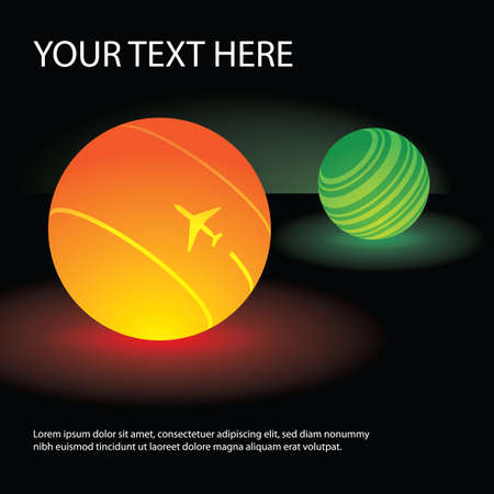 Abstract Globe Design with Airplaneのイラスト素材