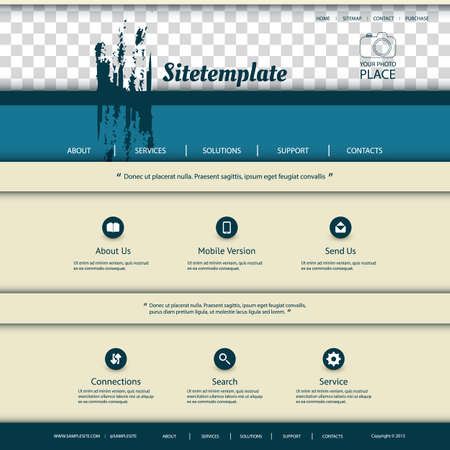 Website Template with Abstract Pattern Design のイラスト素材