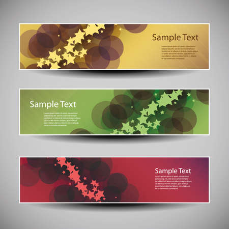 Banner or Header Designs with Abstract Colorful Pattern - Stars and Bubblesのイラスト素材