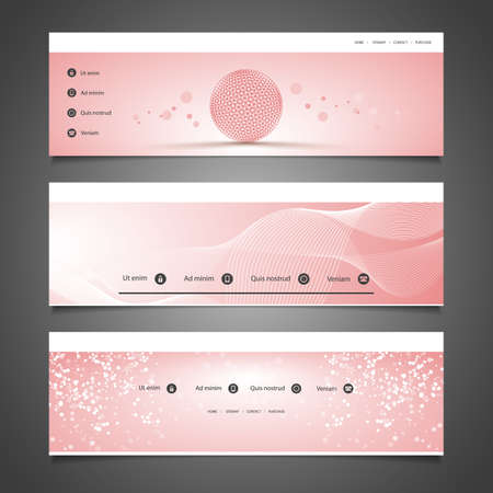 Web Design Elements - Header Designs with Abstract Patternのイラスト素材