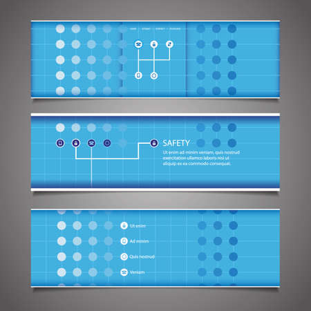 Web Design Elements - Blue Abstract Dotted Header Designsのイラスト素材