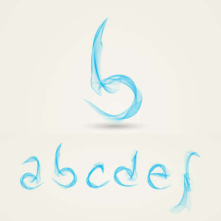 Wavy Alphabet Letters - Abstract Designのイラスト素材
