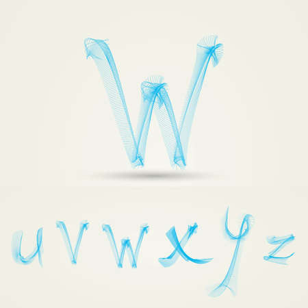 Wavy Alphabet Letters - Abstract Designのイラスト素材