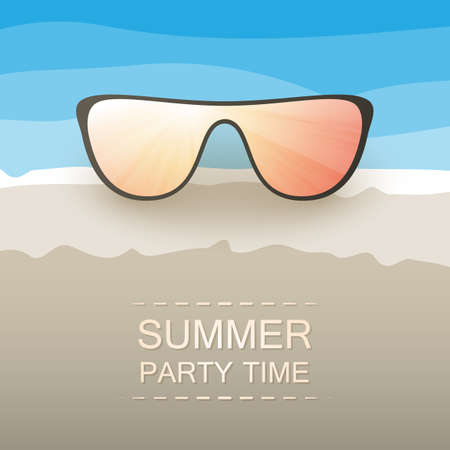 Abstract Summer Party Card or Cover Template - Vector Design Concept のイラスト素材