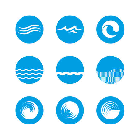 Waves Icon Set - Ocean, Sea, Beach