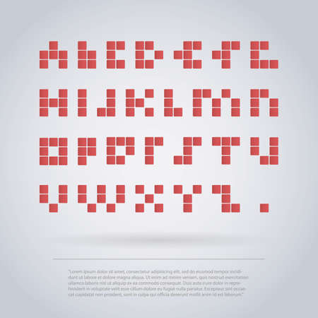 Full Alphabet - Letters Made of Squaresのイラスト素材