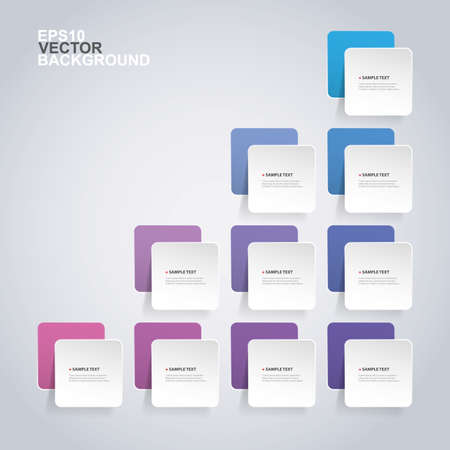 Minimal Paper Cut Infographics Design - Round Squaresのイラスト素材