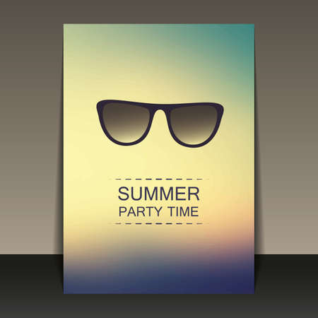 Summer Party Flyer, Card or Cover Template - Vector Design Conceptのイラスト素材