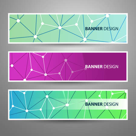 Set of Modern Vector Banners with Colorful Abstract Background のイラスト素材