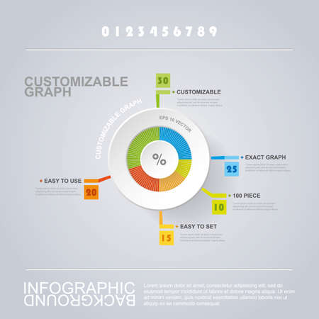 Customizable Circle Infographic Design with Pie Chart のイラスト素材
