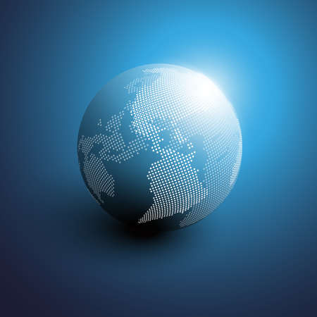 Earth Globe with Mosaic World Map Design - EPS10 Vector for Your Businessのイラスト素材